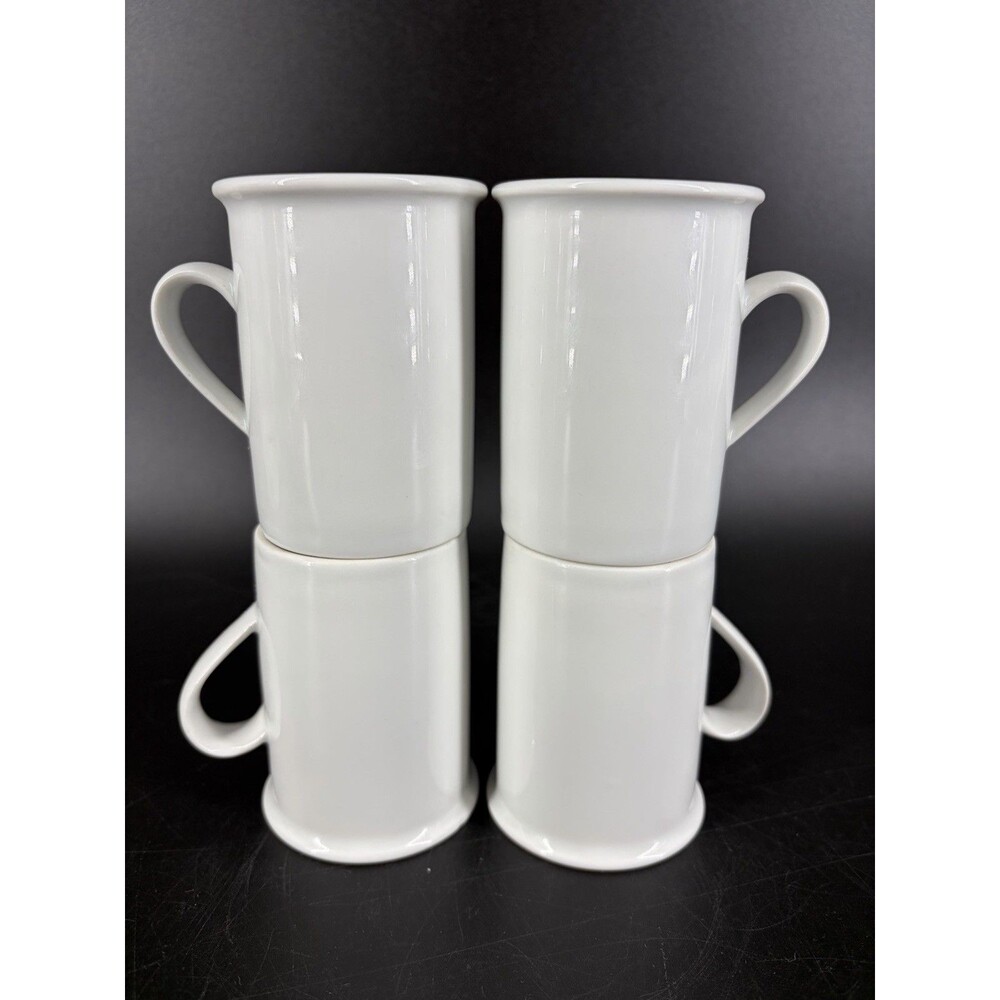 Dansk Bistro BISSERUP White Demitasse Cup Set 4 Espresso Small